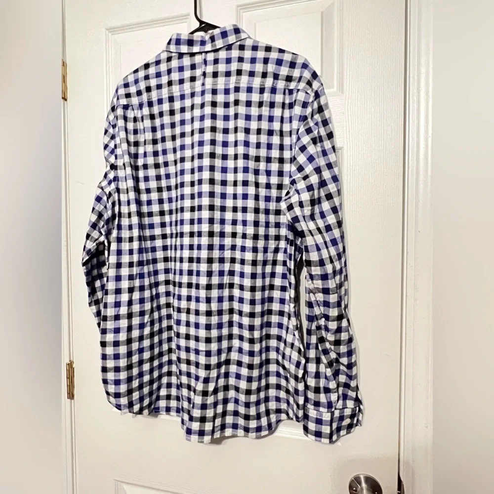 Banana Republic Men’s XL Flannel Camden Fit Button Up Shirt Plaid Blue X Large